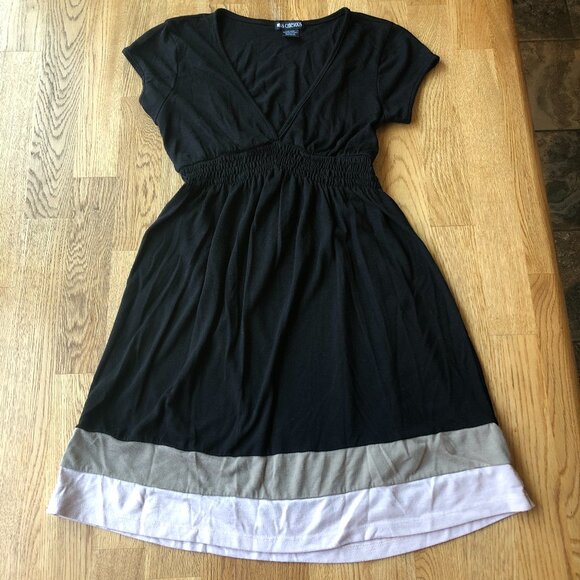 Miss Chievous Black Colorblock Stripe Dress Size Small - Picture 1 of 7